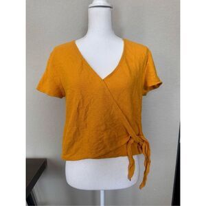 ⭐️3 for $10⭐️ Madewell Texture & Thread Yellow Wrap blouse